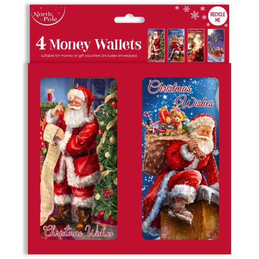 Picture of CHRISTMAS TRADITIONAL MONEY WALLET 4 PACK
